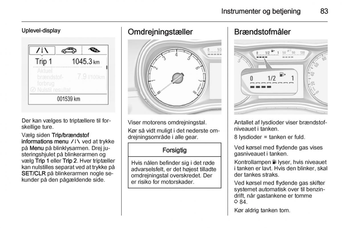 Opel Corsa D Bilens instruktionsbog / page 85