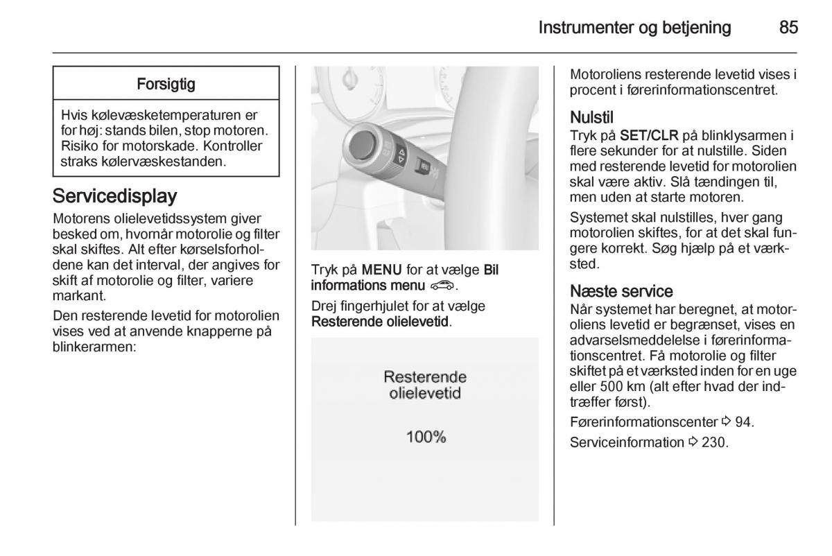 Opel Corsa D Bilens instruktionsbog / page 87