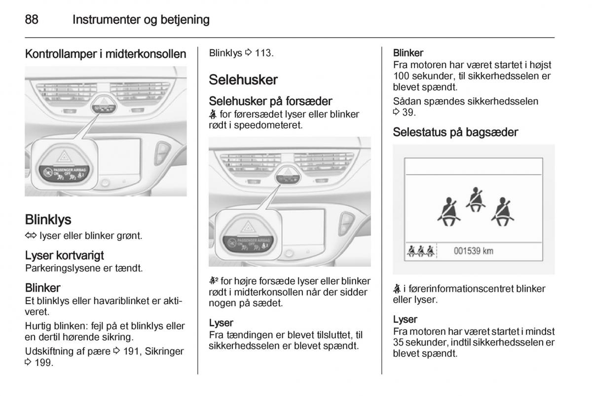 Opel Corsa D Bilens instruktionsbog / page 90