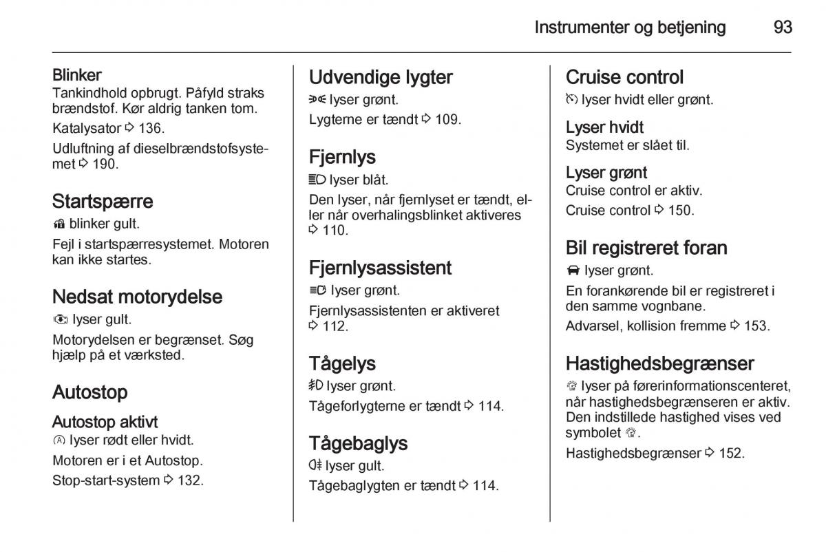 Opel Corsa D Bilens instruktionsbog / page 95