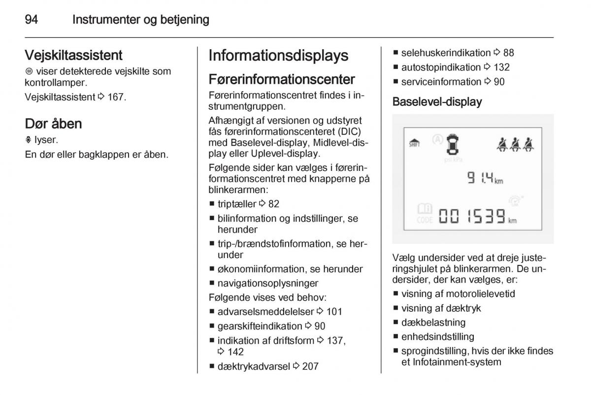 Opel Corsa D Bilens instruktionsbog / page 96