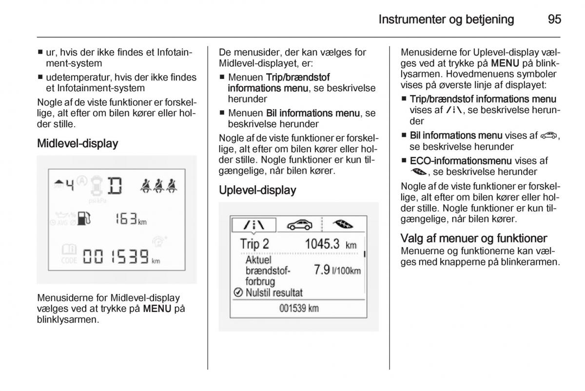 Opel Corsa D Bilens instruktionsbog / page 97