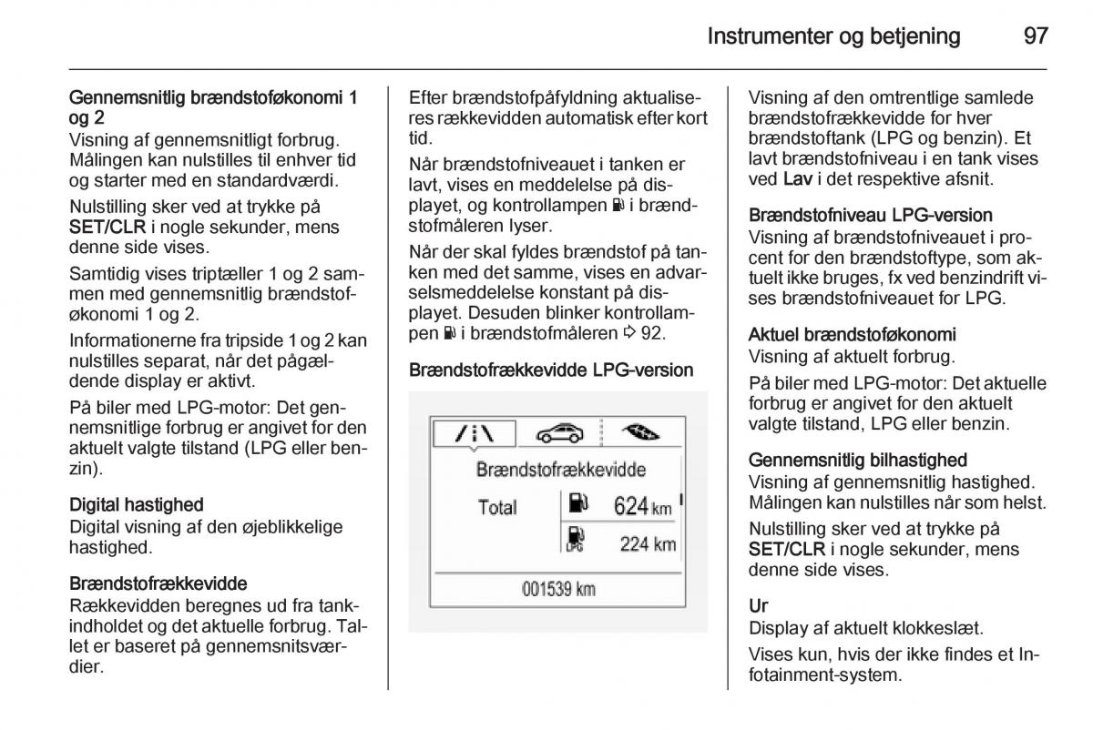 Opel Corsa D Bilens instruktionsbog / page 99