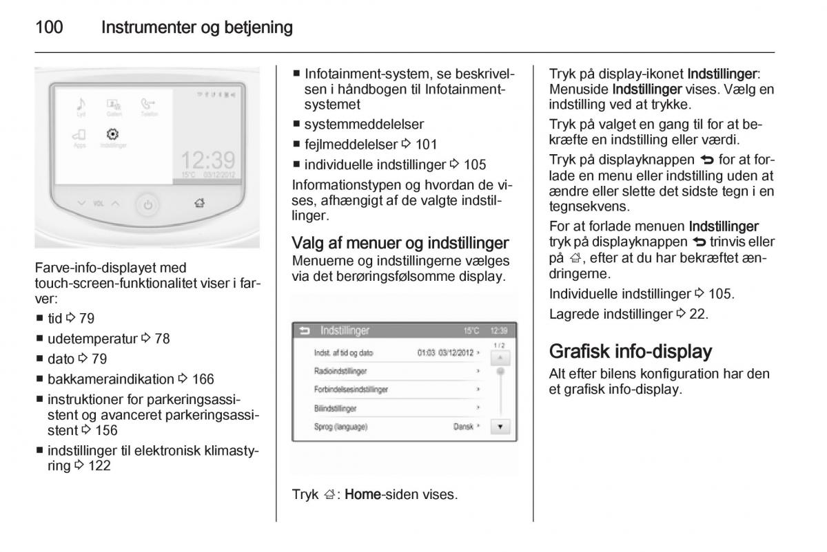 Opel Corsa D Bilens instruktionsbog / page 102