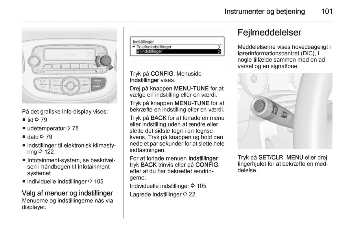 Opel Corsa D Bilens instruktionsbog / page 103