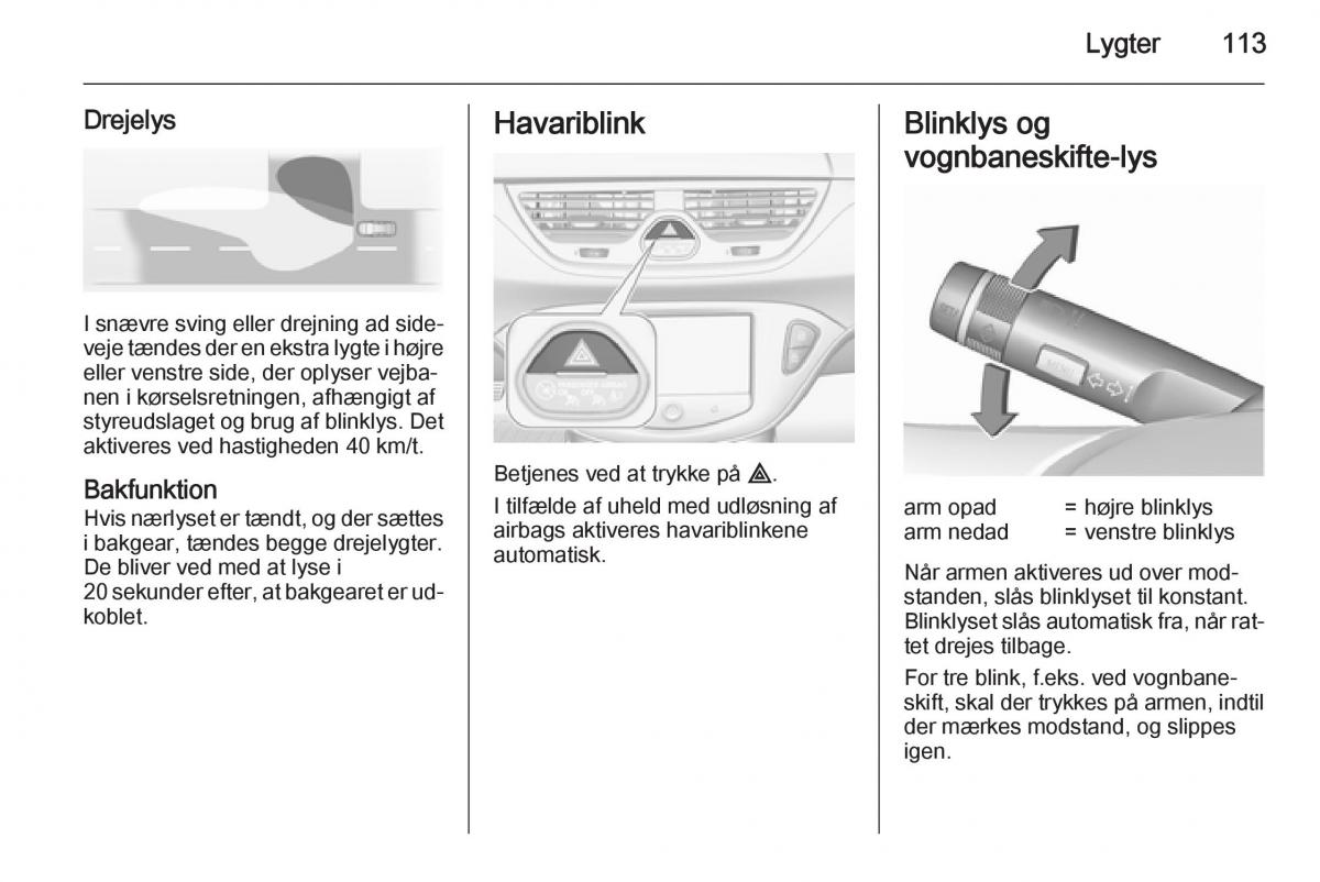 Opel Corsa D Bilens instruktionsbog / page 115