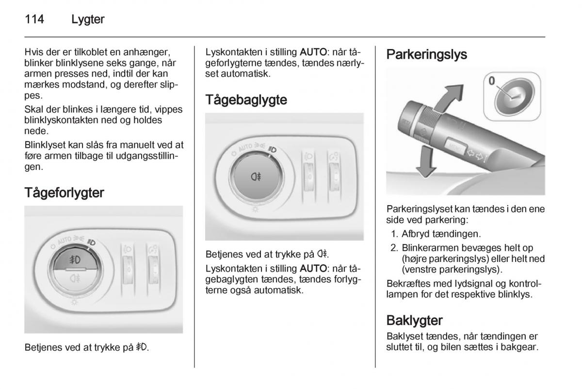 Opel Corsa D Bilens instruktionsbog / page 116