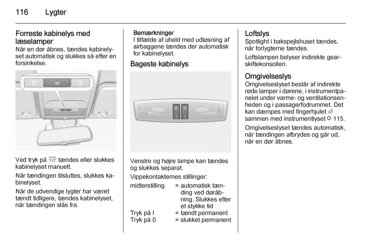 Opel Corsa D Bilens instruktionsbog / page 118