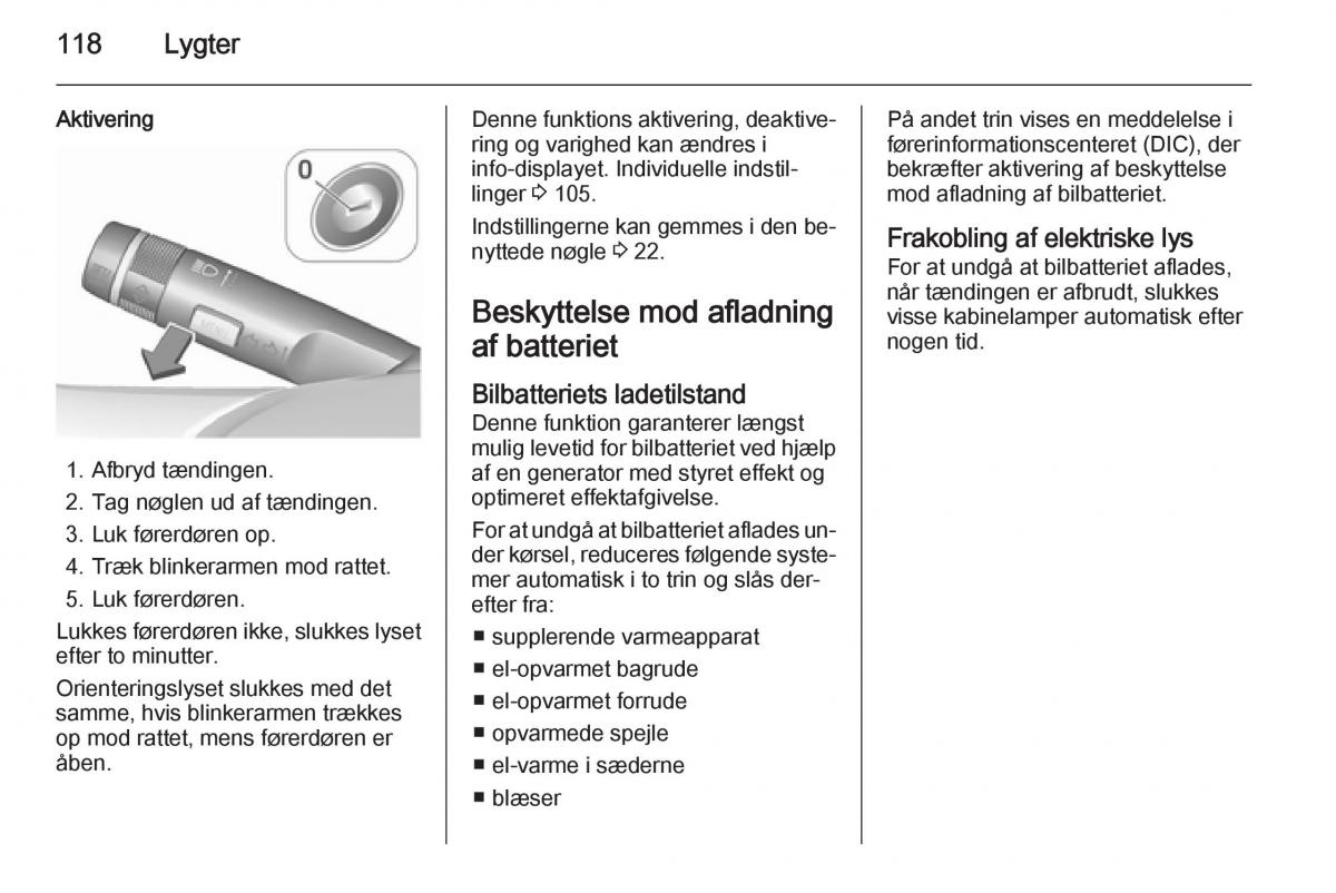 Opel Corsa D Bilens instruktionsbog / page 120