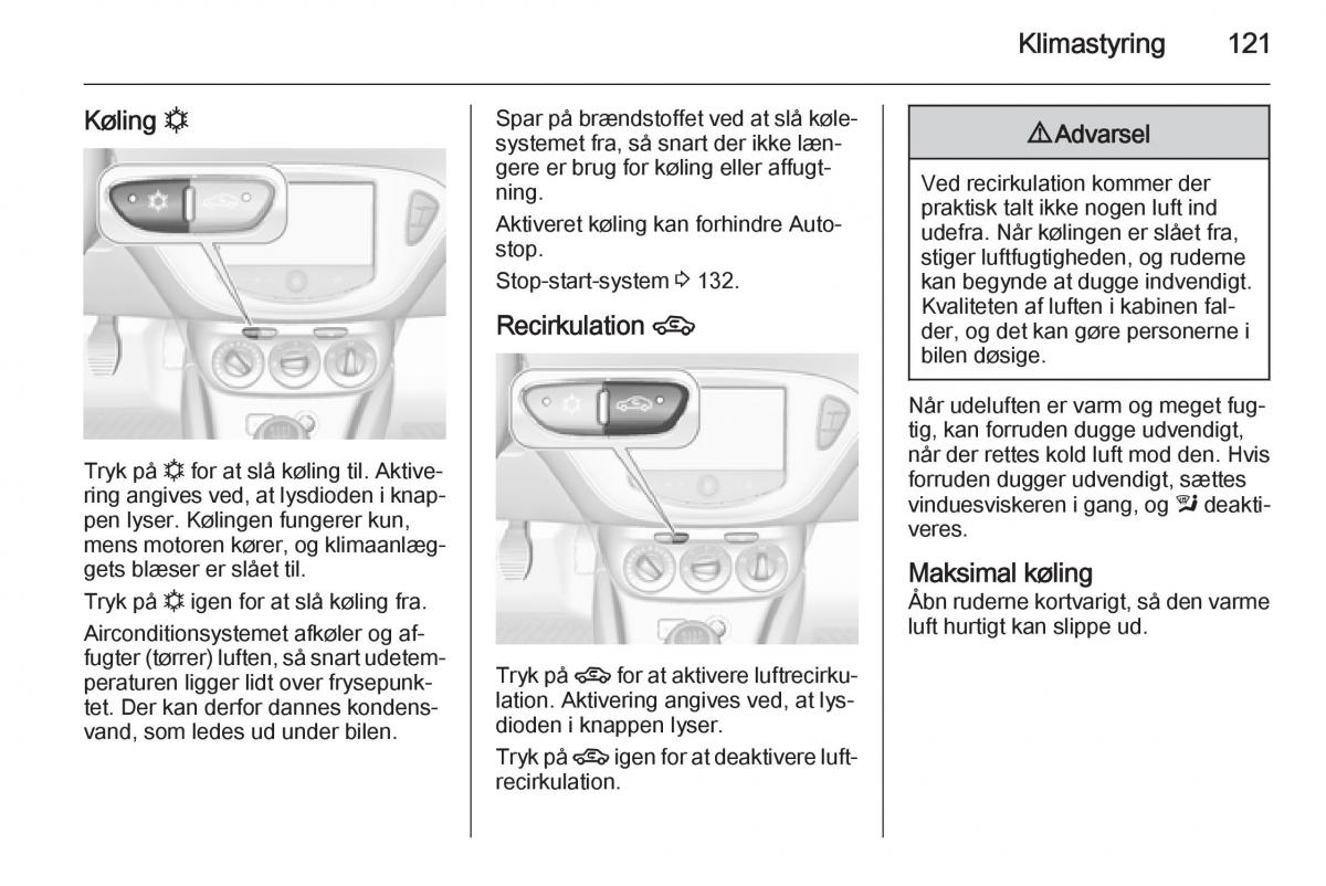 Opel Corsa D Bilens instruktionsbog / page 123