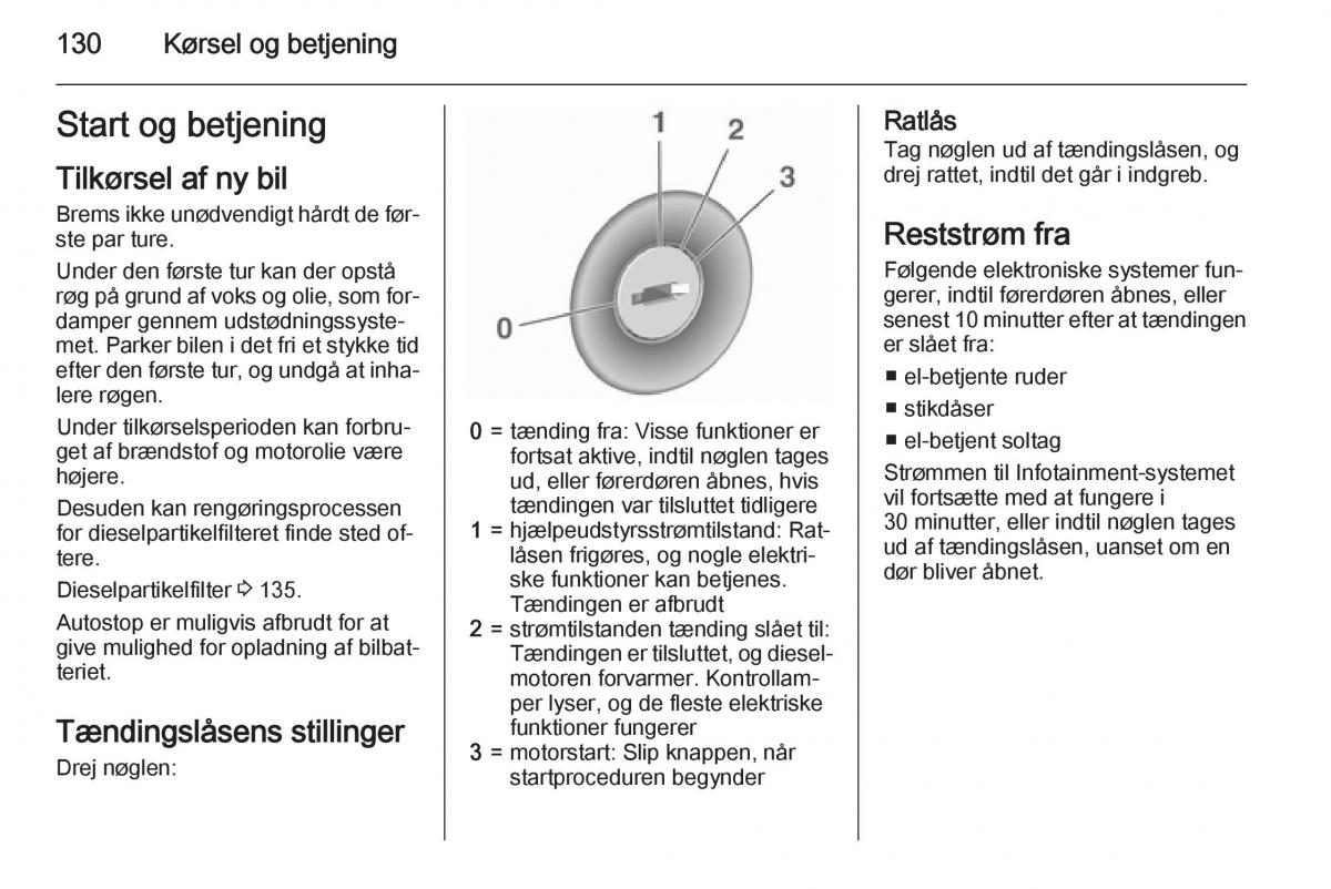 Opel Corsa D Bilens instruktionsbog / page 132