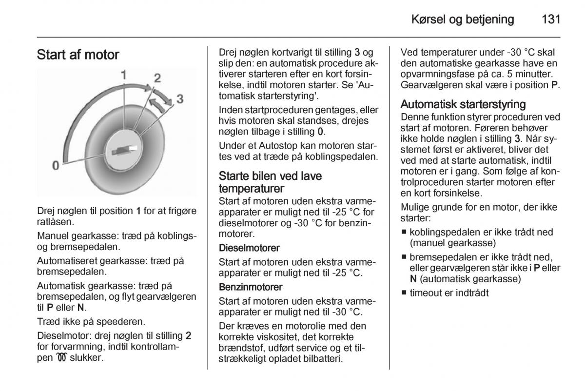 Opel Corsa D Bilens instruktionsbog / page 133