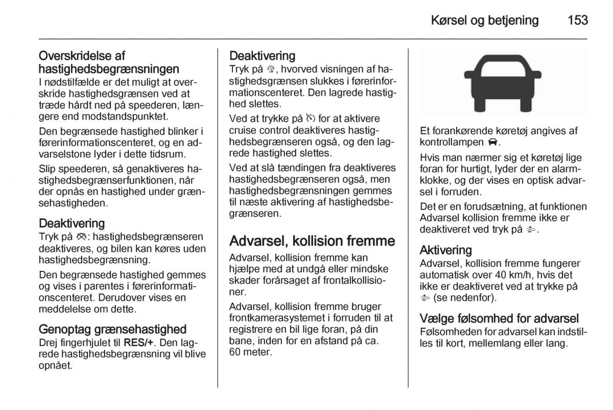 Opel Corsa D Bilens instruktionsbog / page 155