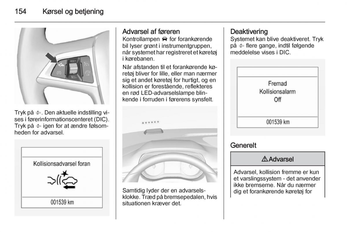 Opel Corsa D Bilens instruktionsbog / page 156