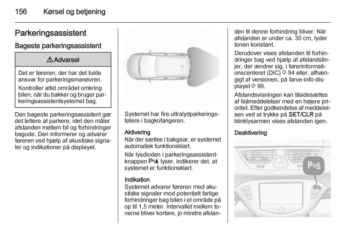 Opel Corsa D Bilens instruktionsbog / page 158