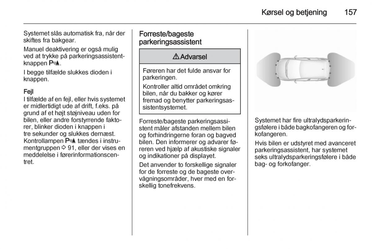 Opel Corsa D Bilens instruktionsbog / page 159