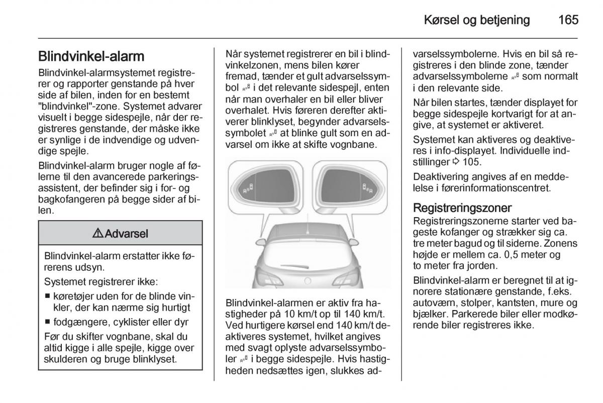 Opel Corsa D Bilens instruktionsbog / page 167