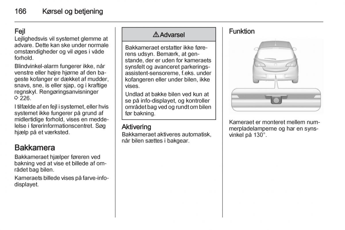 Opel Corsa D Bilens instruktionsbog / page 168