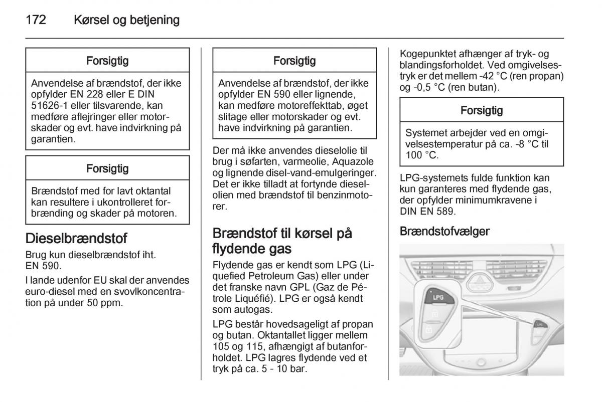 Opel Corsa D Bilens instruktionsbog / page 174