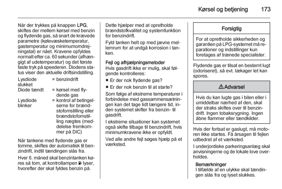 Opel Corsa D Bilens instruktionsbog / page 175