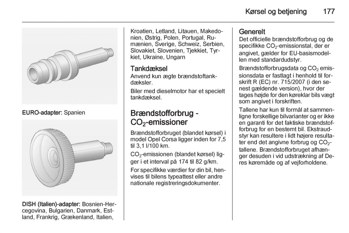 Opel Corsa D Bilens instruktionsbog / page 179