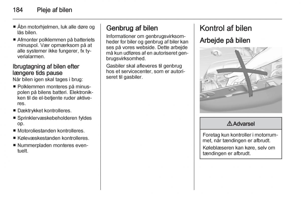 Opel Corsa D Bilens instruktionsbog / page 186