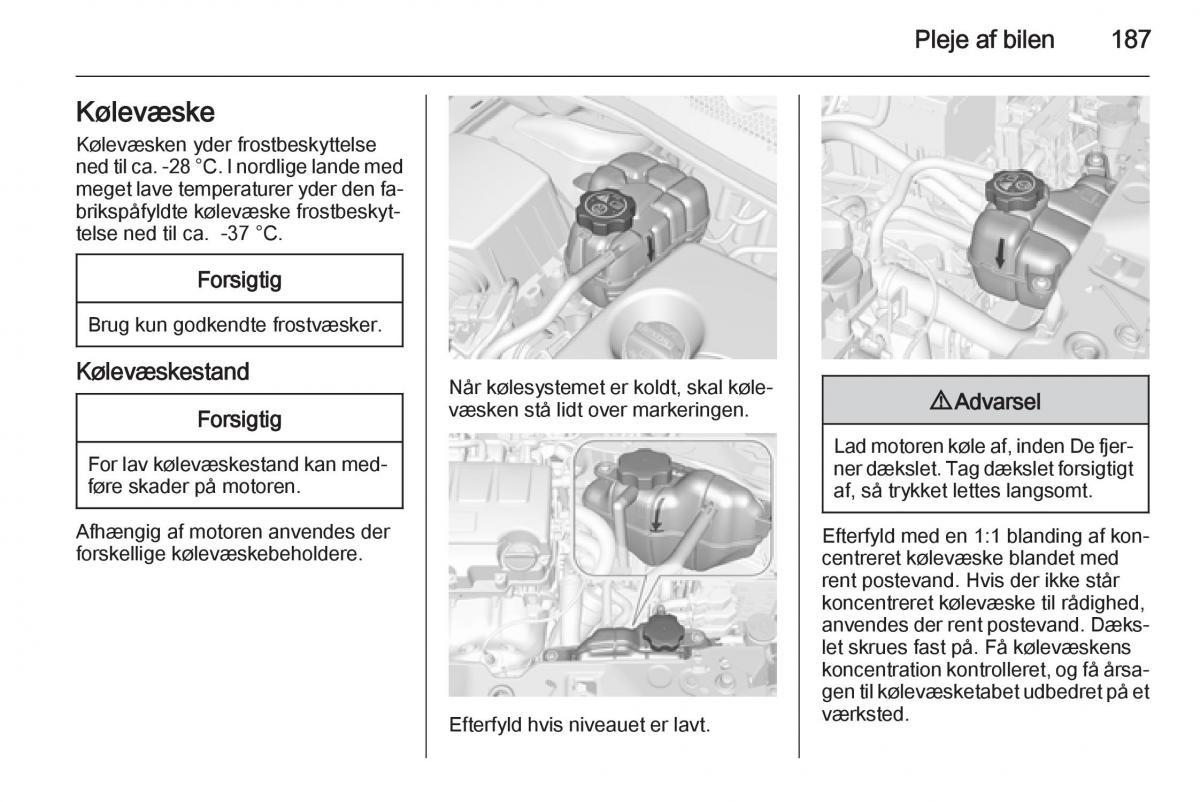 Opel Corsa D Bilens instruktionsbog / page 189