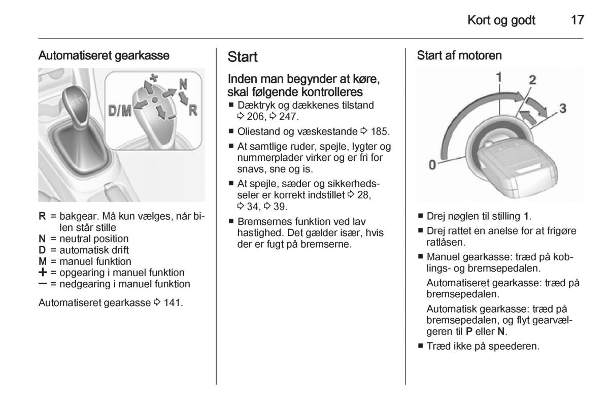 Opel Corsa D Bilens instruktionsbog / page 19