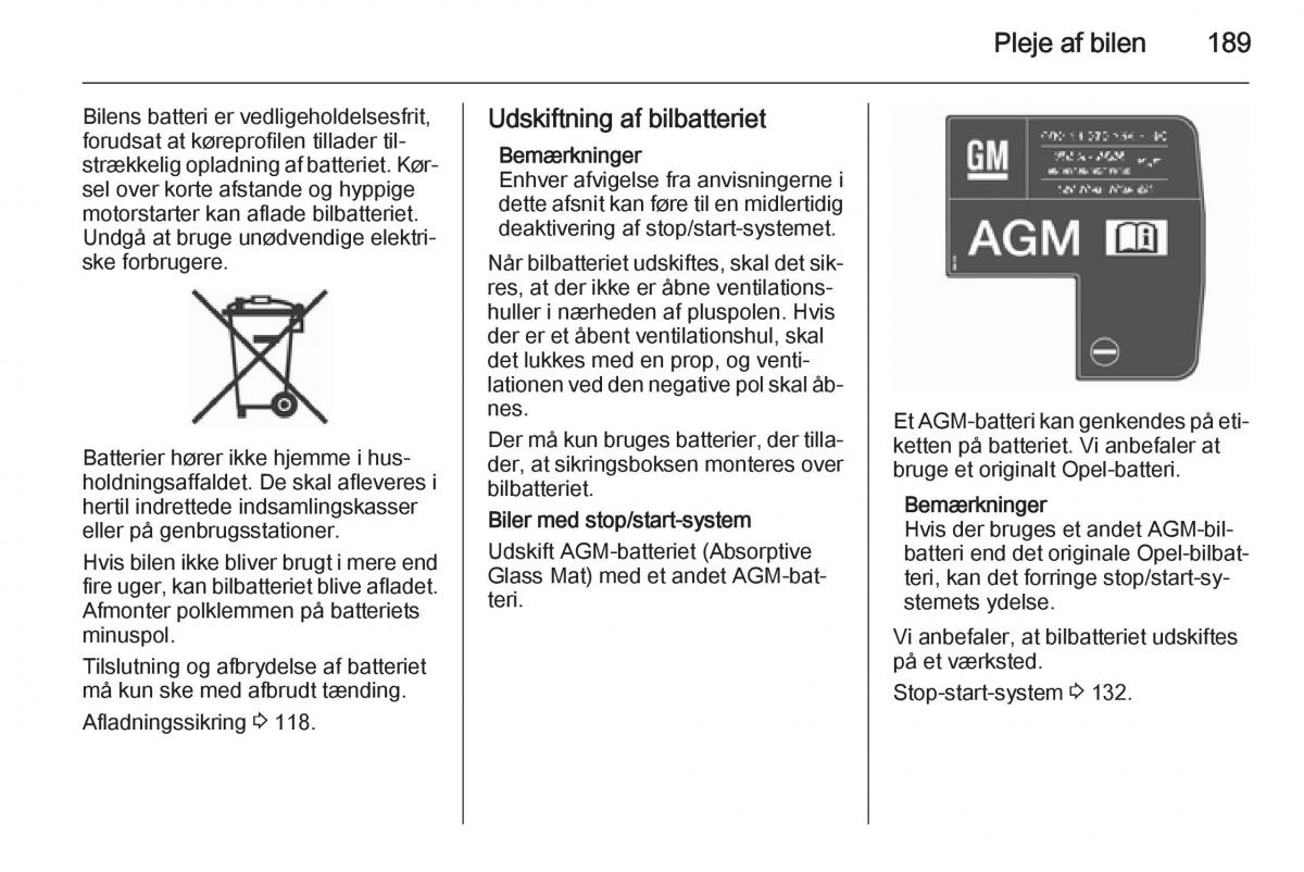 Opel Corsa D Bilens instruktionsbog / page 191