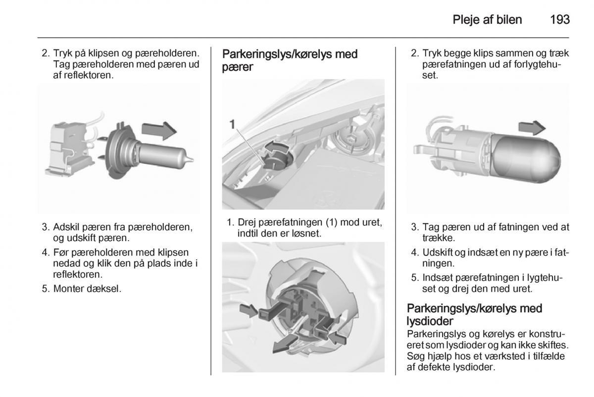 Opel Corsa D Bilens instruktionsbog / page 195