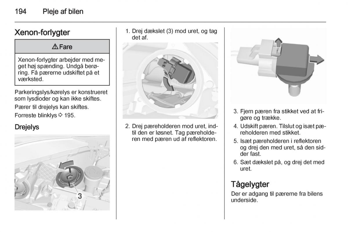 Opel Corsa D Bilens instruktionsbog / page 196