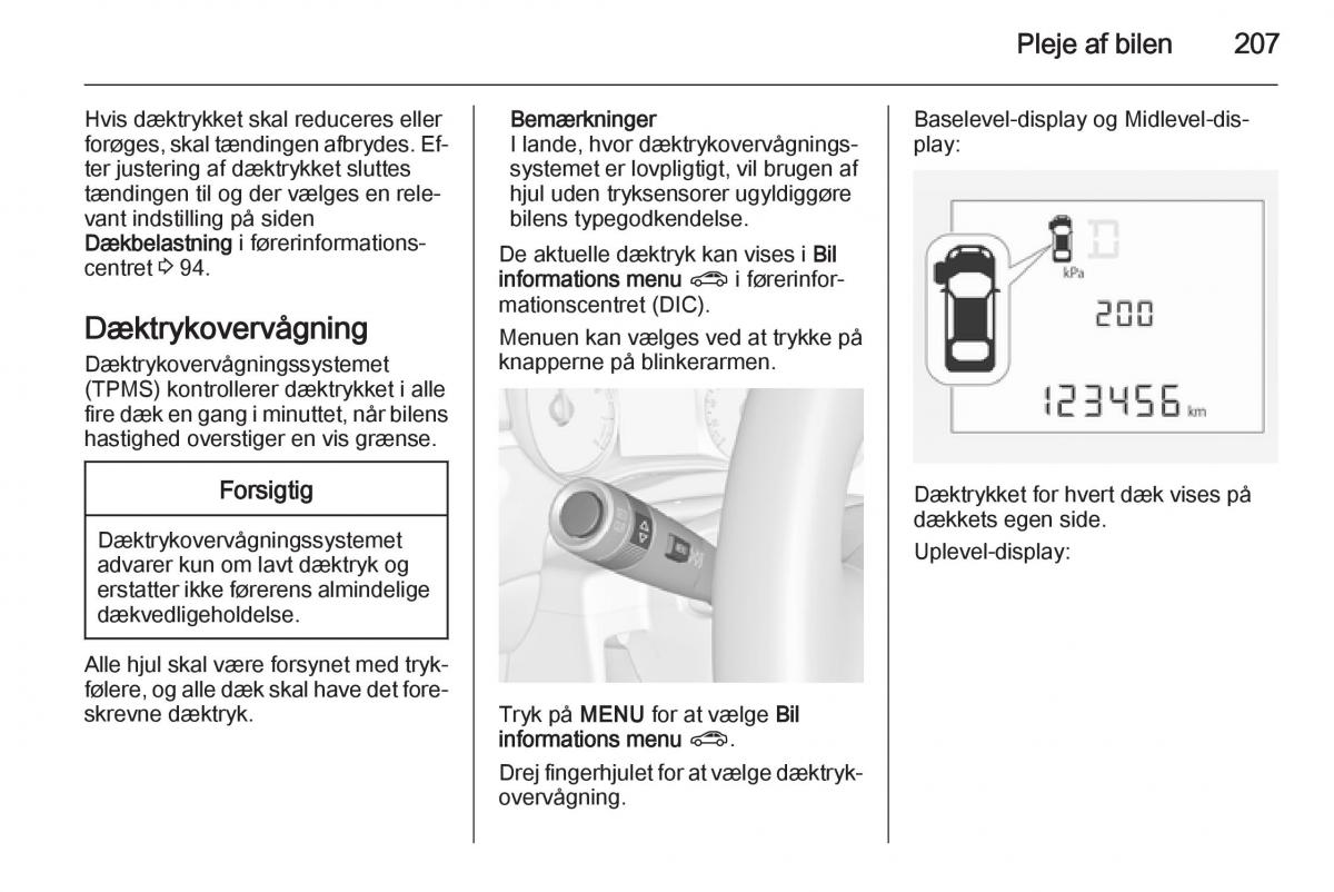 Opel Corsa D Bilens instruktionsbog / page 209