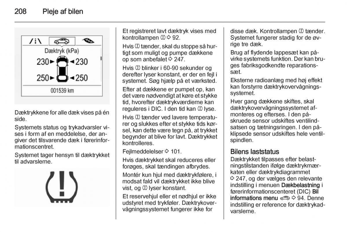 Opel Corsa D Bilens instruktionsbog / page 210