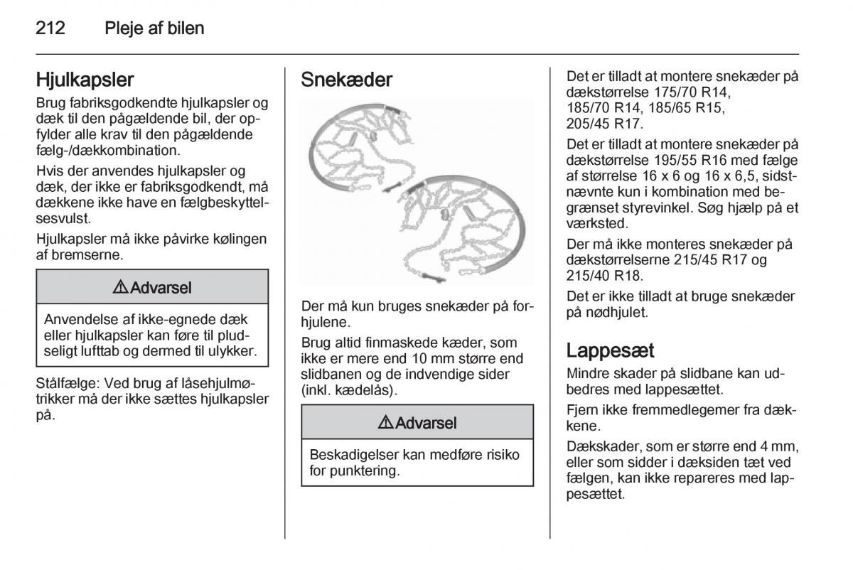 Opel Corsa D Bilens instruktionsbog / page 214