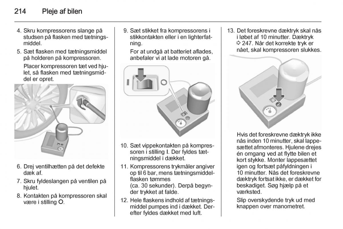 Opel Corsa D Bilens instruktionsbog / page 216