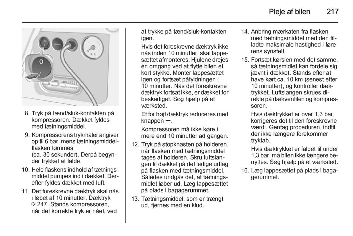 Opel Corsa D Bilens instruktionsbog / page 219