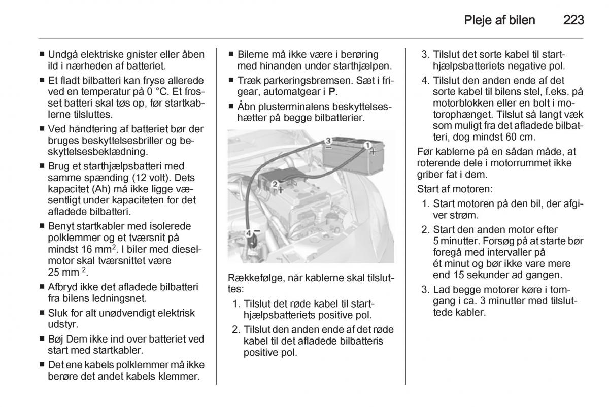 Opel Corsa D Bilens instruktionsbog / page 225