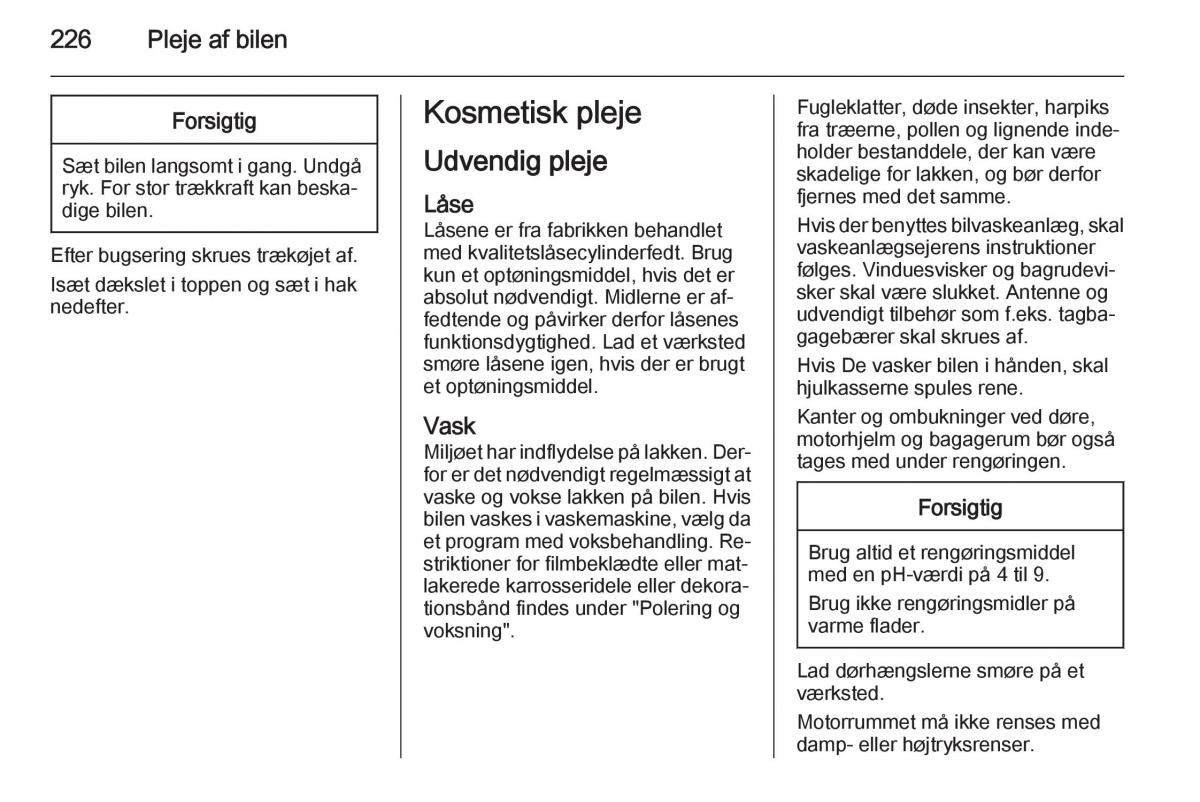 Opel Corsa D Bilens instruktionsbog / page 228