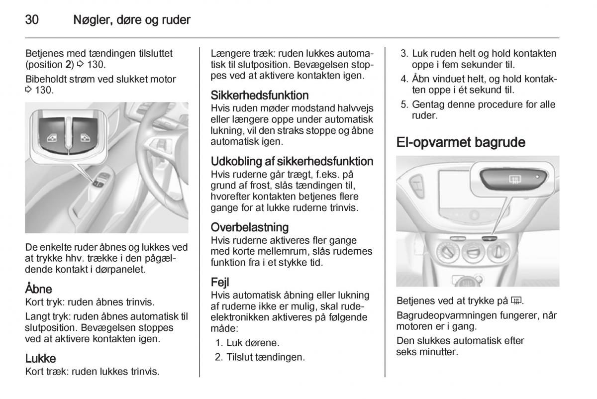 Opel Corsa D Bilens instruktionsbog / page 32