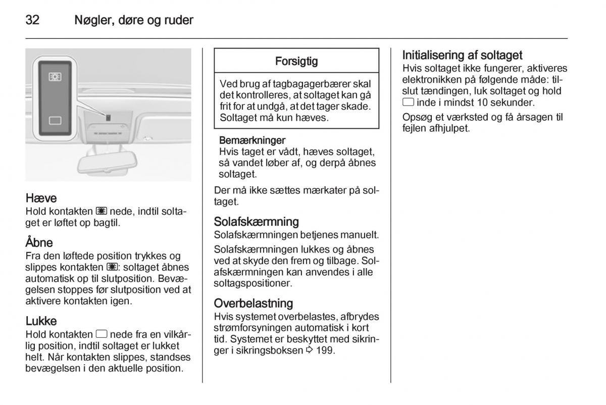 Opel Corsa D Bilens instruktionsbog / page 34