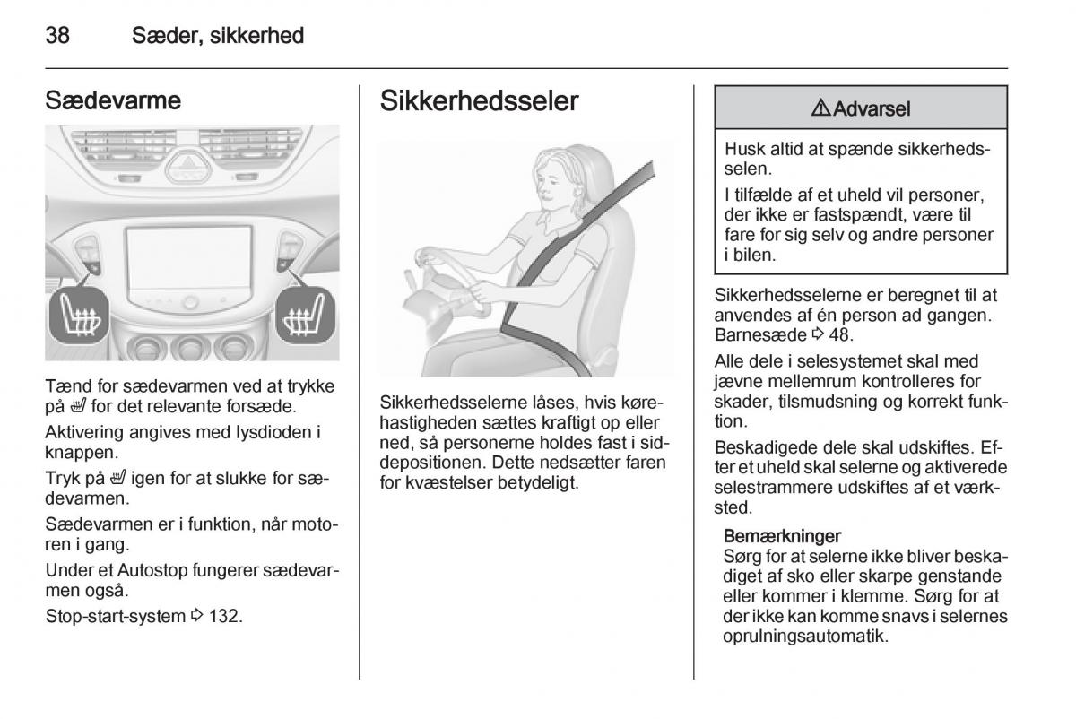 Opel Corsa D Bilens instruktionsbog / page 40