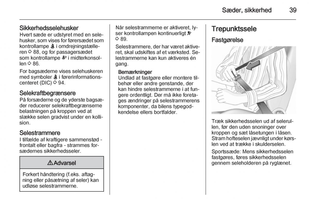 Opel Corsa D Bilens instruktionsbog / page 41