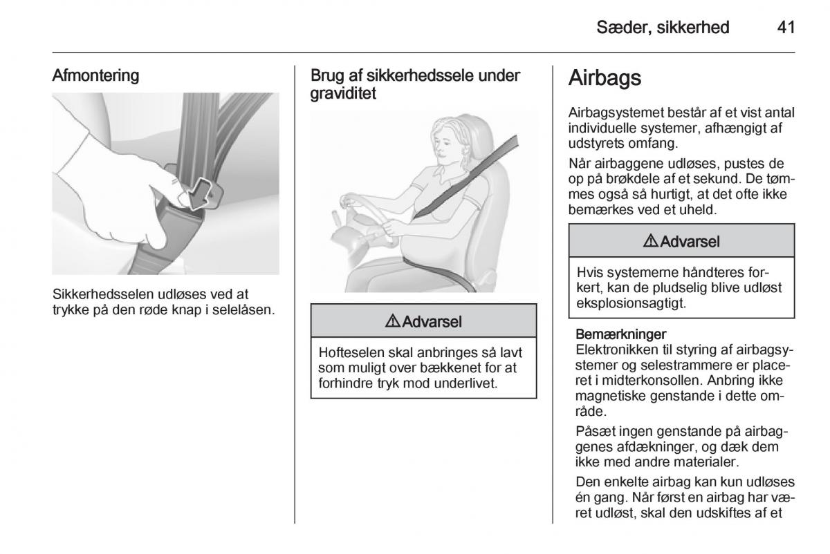 Opel Corsa D Bilens instruktionsbog / page 43