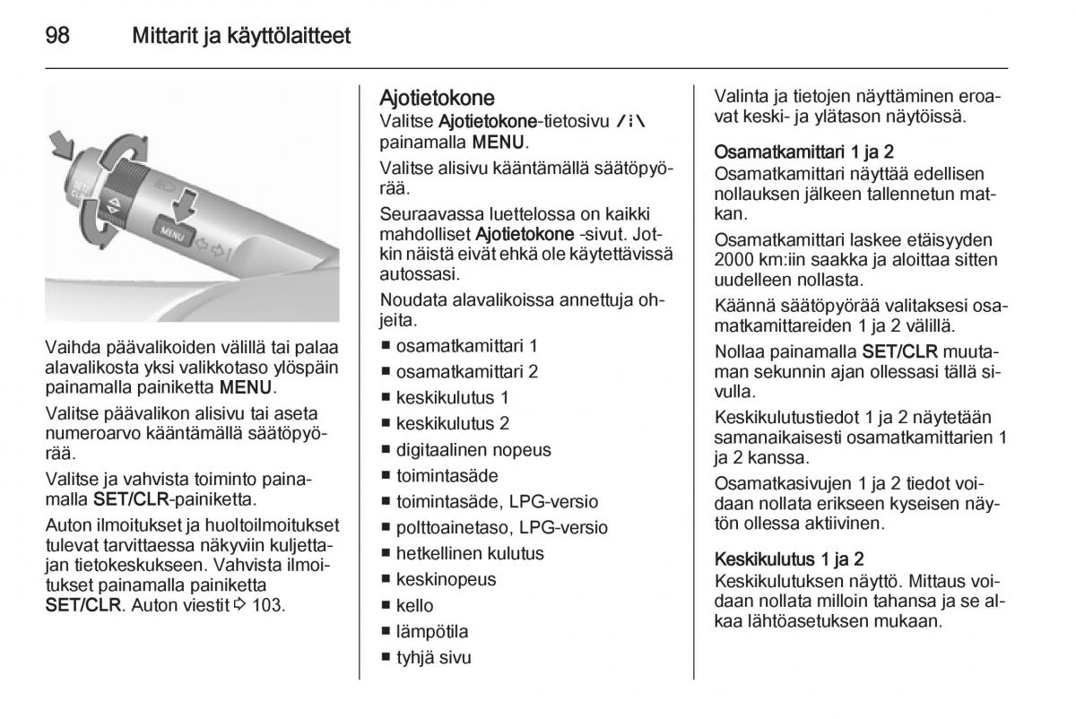 Opel Corsa D omistajan kasikirja / page 100