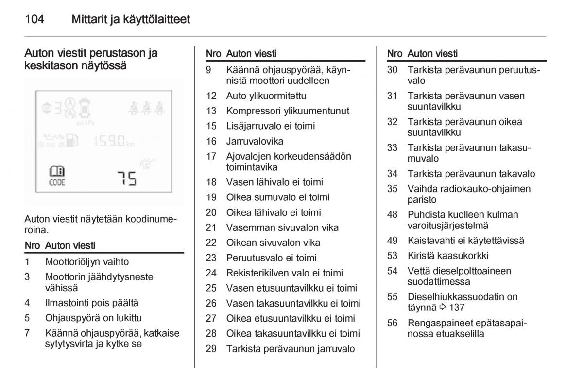 Opel Corsa D omistajan kasikirja / page 106