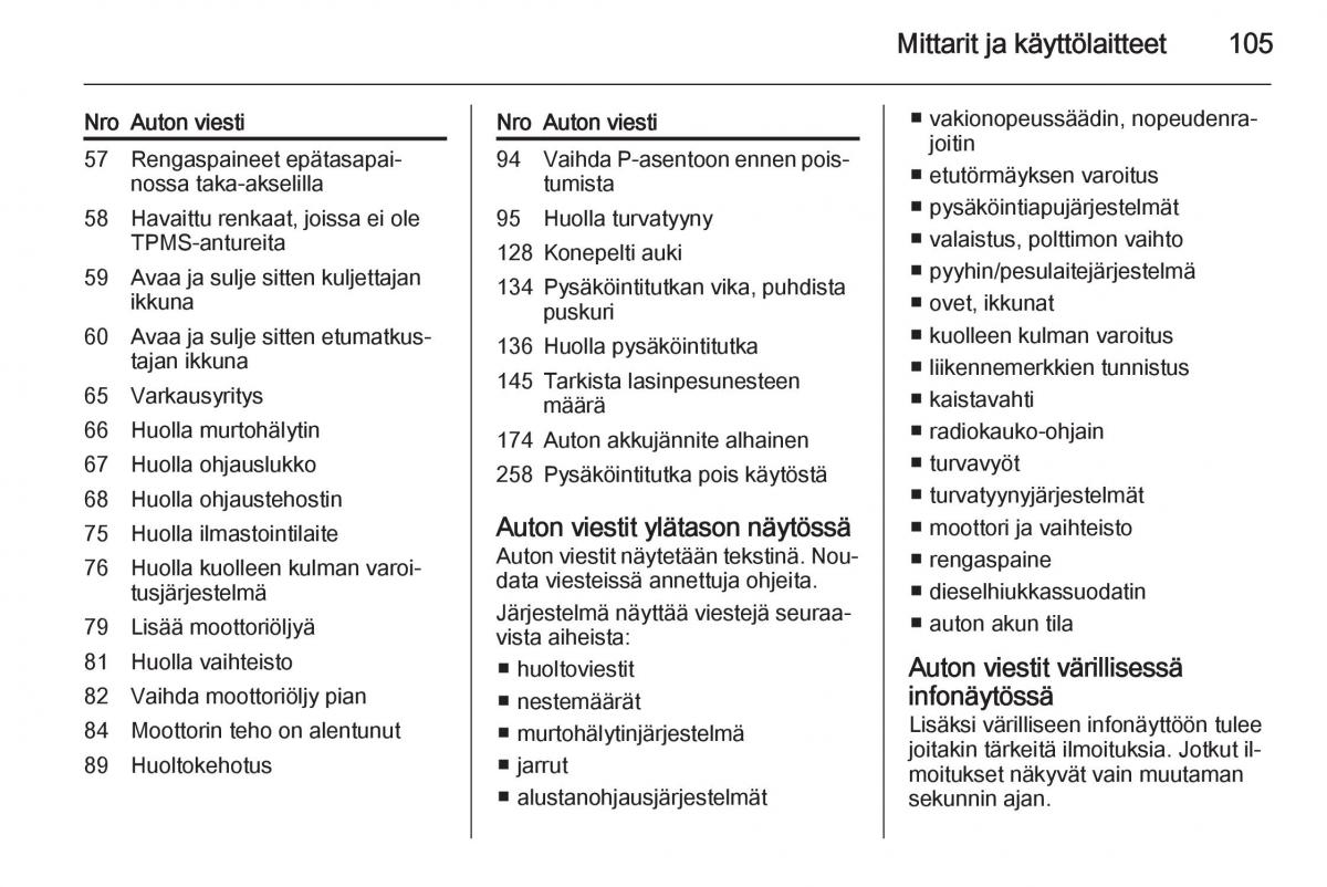 Opel Corsa D omistajan kasikirja / page 107