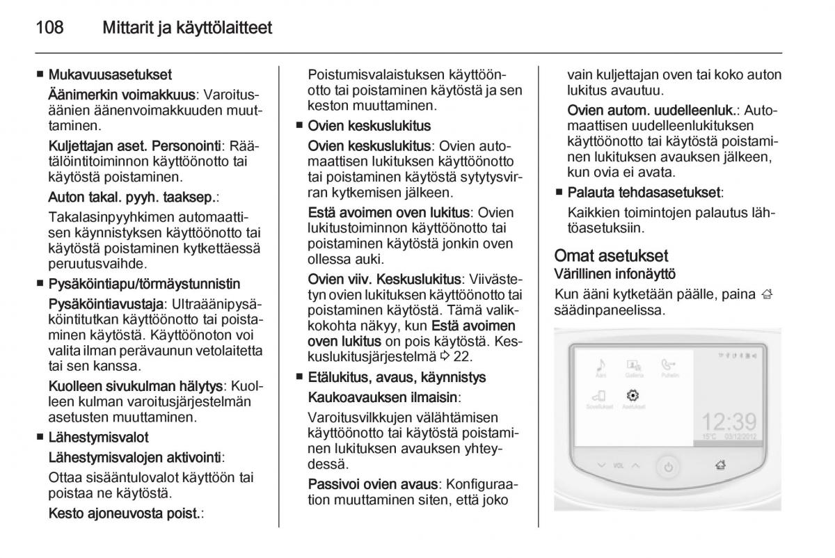 Opel Corsa D omistajan kasikirja / page 110