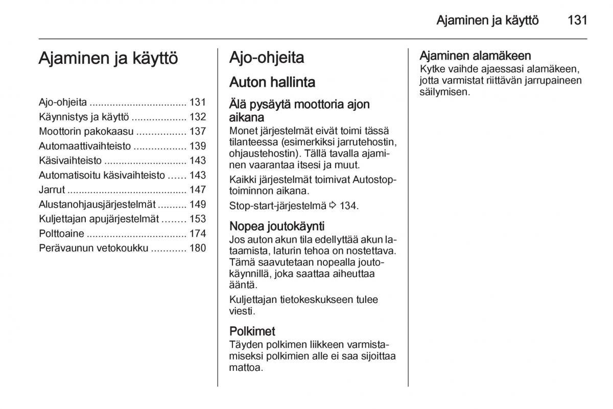 Opel Corsa D omistajan kasikirja / page 133