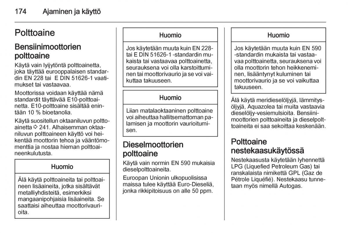 Opel Corsa D omistajan kasikirja / page 176