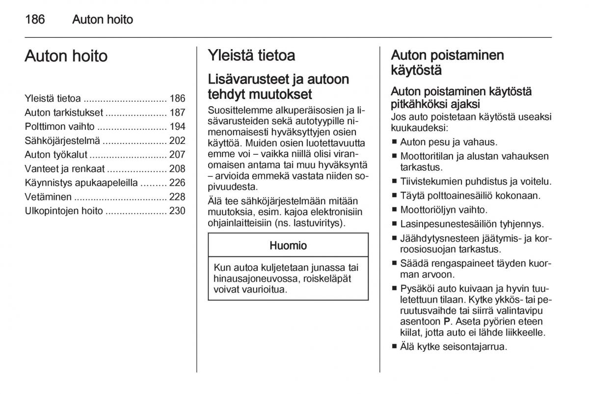 Opel Corsa D omistajan kasikirja / page 188